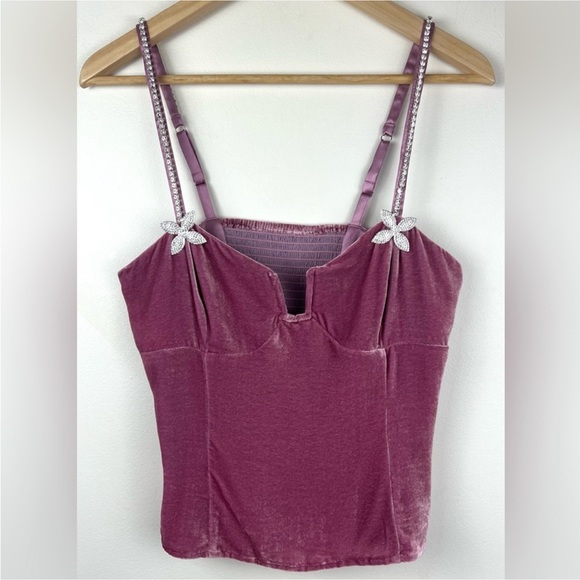 Reformation Desiree Velvet Rhinestone Top - Picture 14 of 16